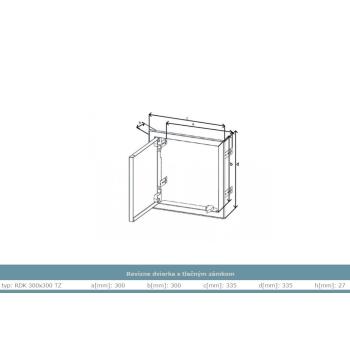 Revízne dvierka kovové s tlačným zámkom 300x300