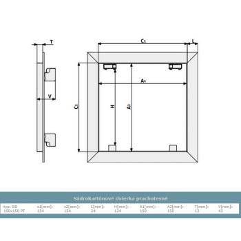 Sádrokartónové dvierka prachotesné 150x150