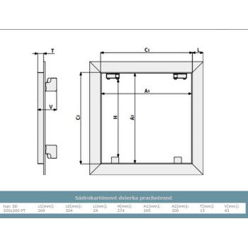 Sádrokartónové dvierka prachotesné 200x300