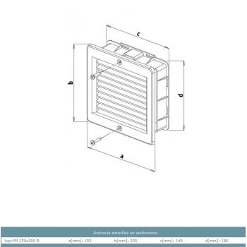 Vetracia mriežka so sieťovinou 150x200 Biela