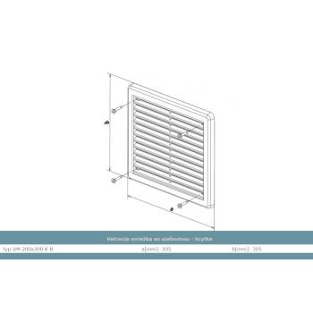 Vetracia mriežka so sieťovinou - krytka 200x300 Biela 