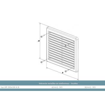 Vetracia mriežka so sieťovinou - krytka 300x300 Biela 
