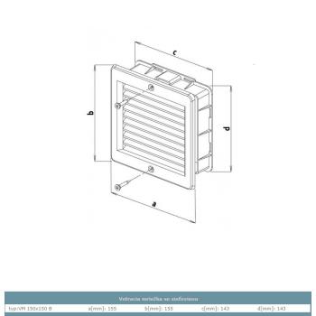 Vetracia mriežka so sieťovinou 150x150 Biela