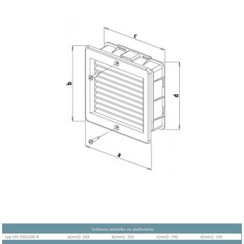 Vetracia mriežka so sieťovinou 200x200 Biela